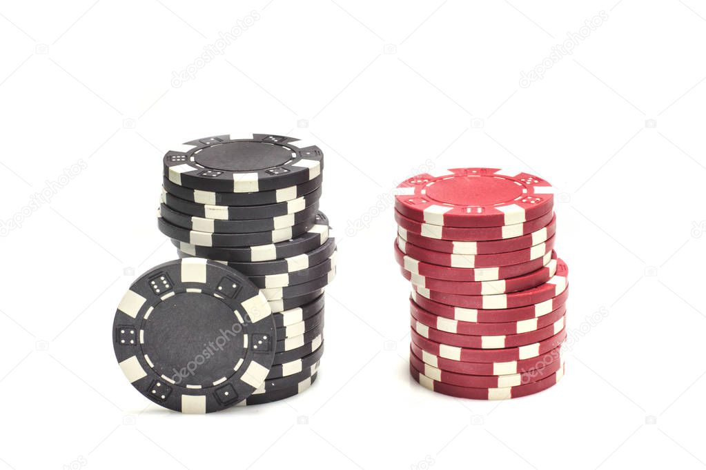 Casino chips isolated on white background