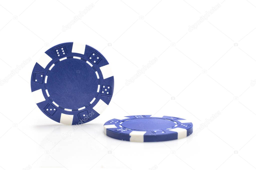 Casino chips isolated on white background