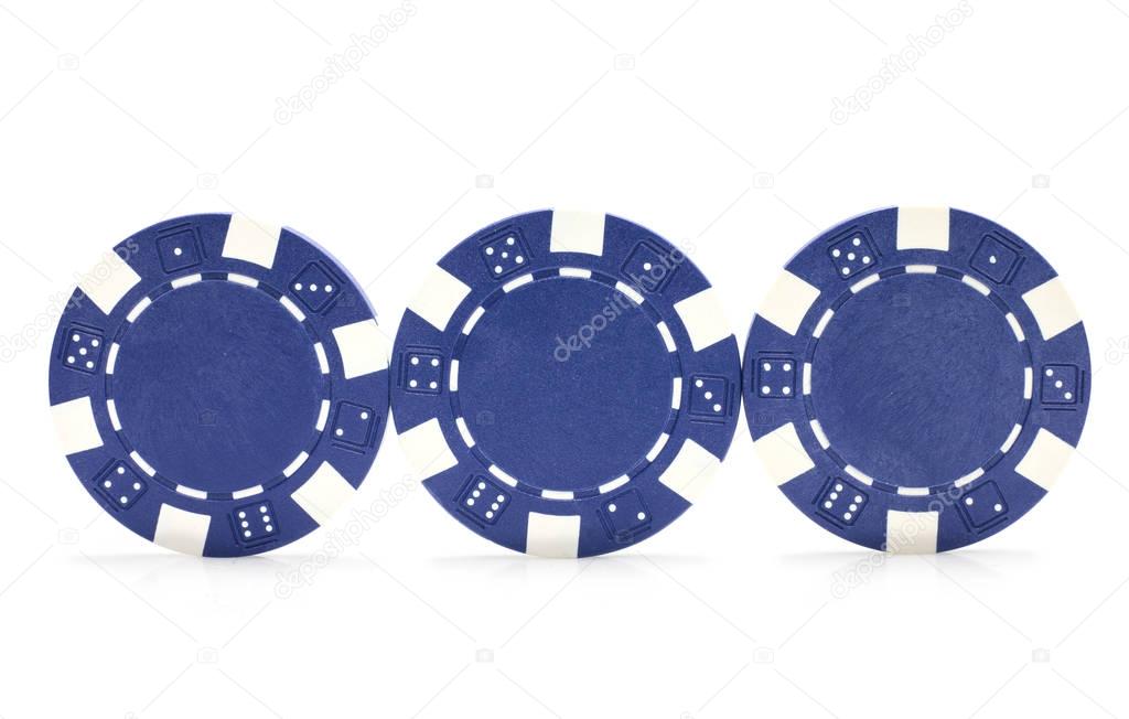 Casino chips isolated on white background