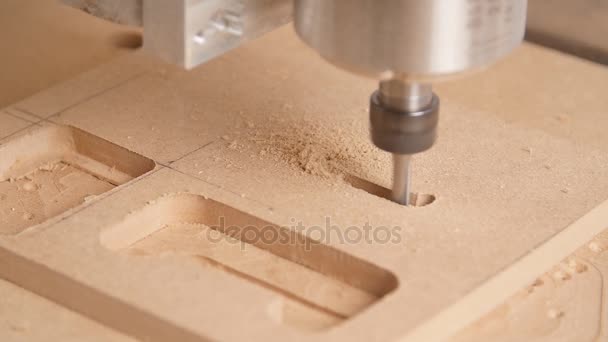 Milling machine handles wood — Stock Video