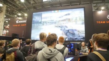 Moskova, Rusya - 28 Eylül 2017: Igromir 2017 ve Comiccon Rusya 2017, yerin genel görünümü
