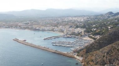 Javea Xabia Köyü hava pan görünümü