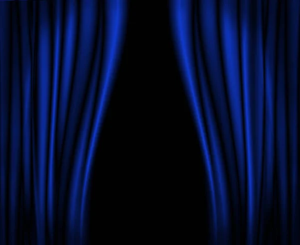 Blue curtains on stage.