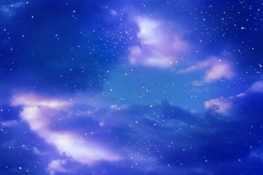 Yıldızlı gece gökyüzü.