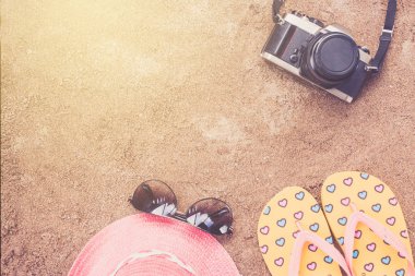 Aksesuarlar ile yaz konsepti.