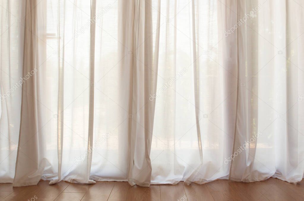 White curtain interior decoration.