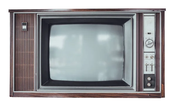 Antiguo Televisor Vintage Clásico Estilo Retro Vieja Televisión Sobre Fondo — Foto de Stock