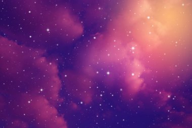 Gece gökyüzü bulutlu ve yıldızlı