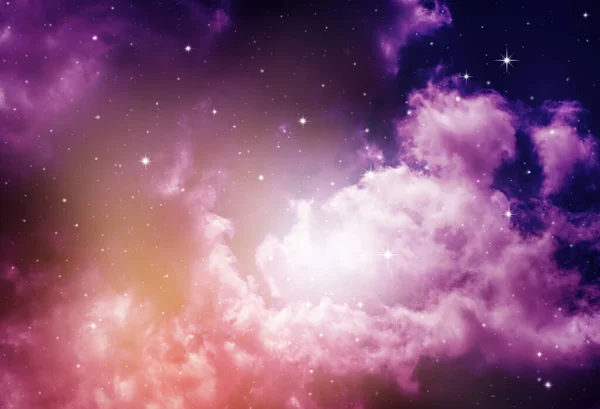 Espacio Del Cielo Nocturno Con Nubes Estrellas —  Fotos de Stock
