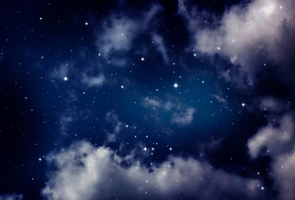 อวกาศของท องฟ ากลางค เมฆและดาว — ภาพถ่ายสต็อก