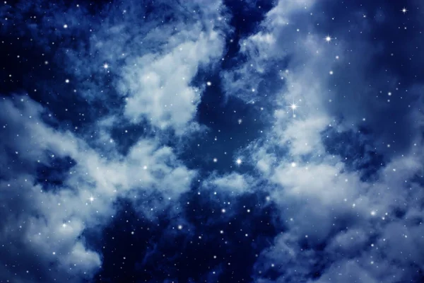 Gece Gökyüzü Bulutlu Yıldızlı — Stok fotoğraf