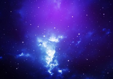 Gece gökyüzü bulutlu ve yıldızlı