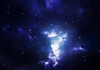Gece gökyüzü bulutlu ve yıldızlı.