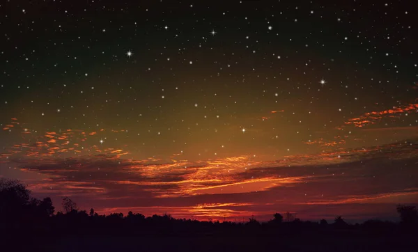 Espaço Céu Noturno Com Nuvens Estrelas — Fotografia de Stock