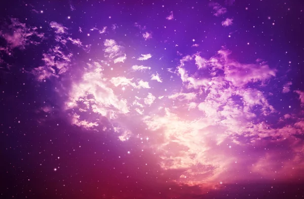 Espaço Céu Noturno Com Nuvens Estrelas — Fotografia de Stock