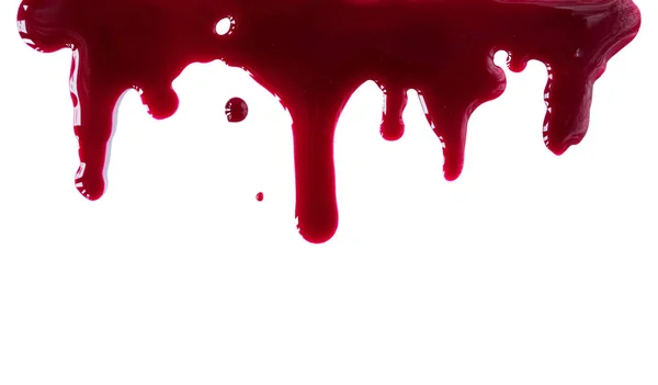 Dripping Sangue Isolado Fundo Branco Com Caminho Recorte — Fotografia de Stock
