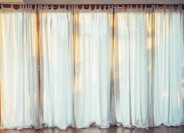 Sabah beyaz perde, iç dekorasyon..