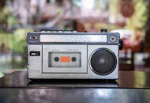 Reproductor Estéreo Cassette Radio Viejo Mesa Equipo Medios Estéreo — Foto de Stock