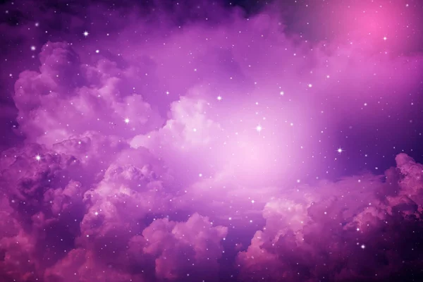 Étoiles Dans Ciel Nocturne Fond Violet — Photo