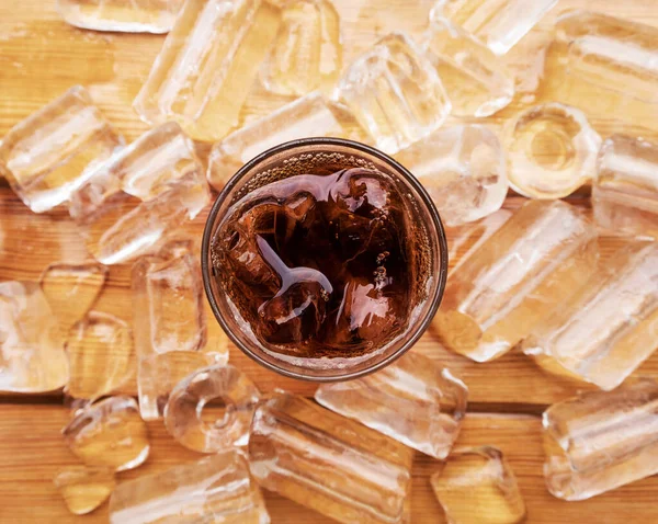 Cola Glas Med Ovanifrån Bordet — Stockfoto