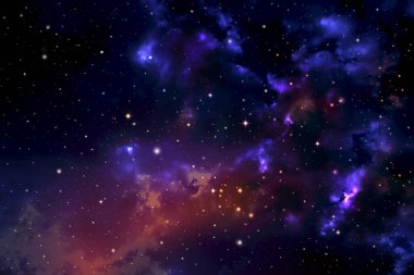 Gece gökyüzü bulutlu ve yıldızlı.