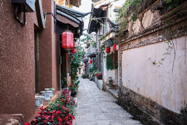 Malerische Straße Der Altstadt Von Lijiang Yunnan China — Stockfoto