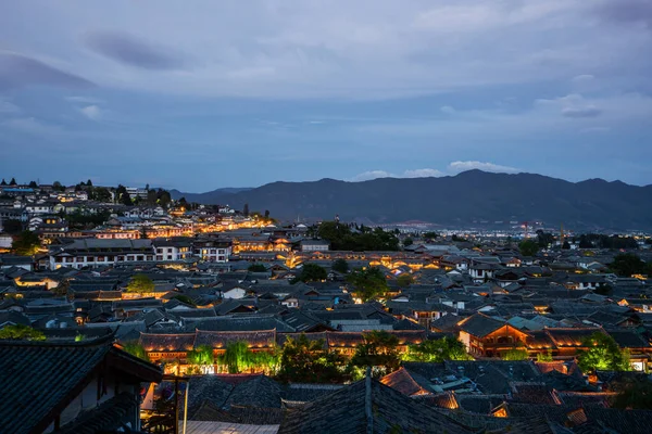 Dächer Der Altstadt Von Lijiang China Abend — Stockfoto