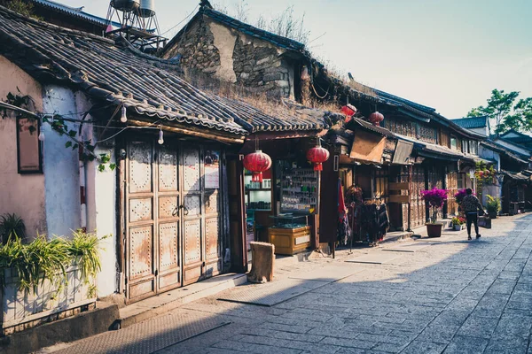中国雲南省ダリの旧市街の風景街 — ストック写真