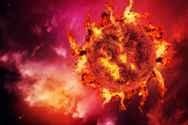 Güneş. Küresel ısınma. Bu görüntünün elementleri NASA tarafından sağlanmıştır..