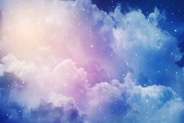 Stars in the night sky,purple background.