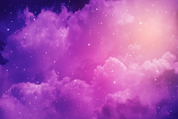 Зірки Нічному Небі Фіолетовий Фон — стокове фото