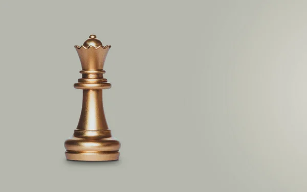 Chess queen isolated on gray background with clipping path and copy space.