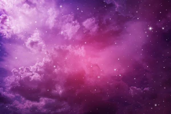 Estrellas Cielo Nocturno Fondo Púrpura —  Fotos de Stock