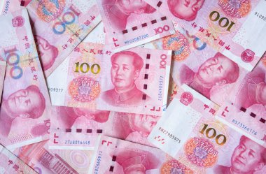 Banknote 100 yuan arkaplan.