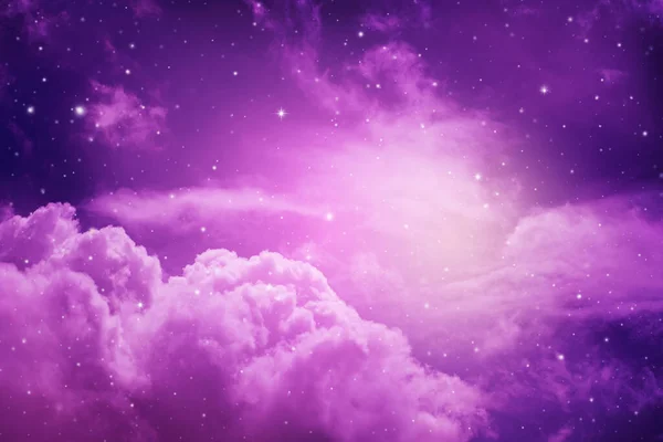 Étoiles Dans Ciel Nocturne Fond Violet — Photo