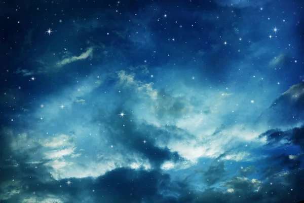 Spazio Del Cielo Notturno Con Nuvole Stelle — Foto Stock