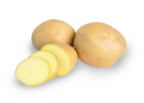 Raw Potatoes Isolated White Background — Stock Photo, Image