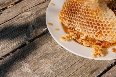 Beyaz balmumu petek arı kovanına VI gelen bölümünü plakalı
