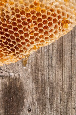 Balmumu petek arı kovanına vintage ahşap geri gelen bölümünü