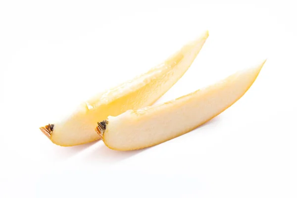 Skivad Honungsmelon tropisk frukt isolerad på en vit backgro — Stockfoto