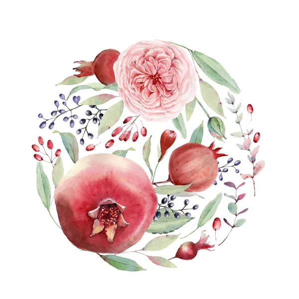 Handpainted watercolor flowers compositions  in vintage style. — 스톡 사진