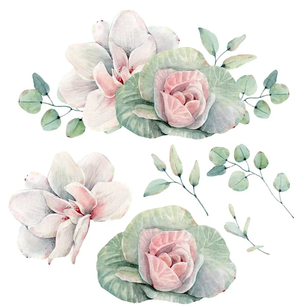 Akvarell blommor i vintagestil. — Stockfoto