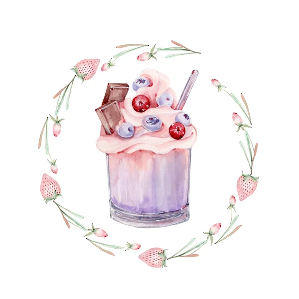 Watercolor sweets collection. — 스톡 사진