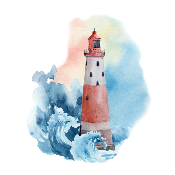 Watercolor nautical collection. — 스톡 사진