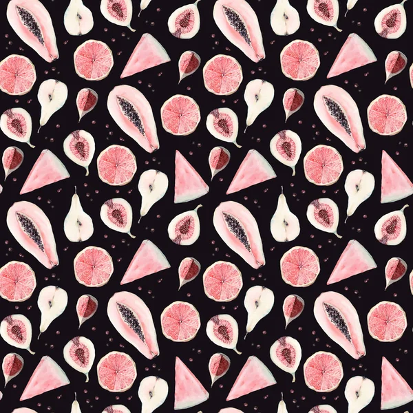 Summer Picnic Watercolor Seamless Pattern Perfect Wallpaper Fabric Design — Stock Photo, Image