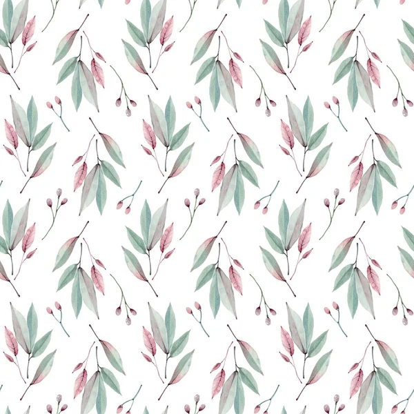 Watercolor Foliage Seamless Pattern Watercolour Decoration Pattern Vintage Watecolour Background — Stock Photo, Image