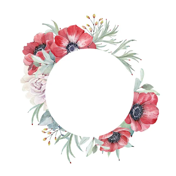 Elegant watercolor flowers frame. It can be used for wedding cards and invitations, mothers day and birthday card.
