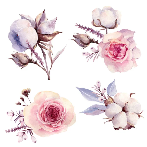 Aquarelle Peinte Main Fleurs Australiennes Ensemble Est Parfait Pour Les — Photo