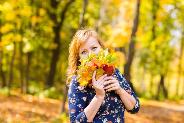 Dziewczyna na tle jesień — Zdjęcie stockowe