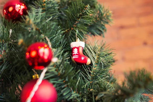 Fechar-se de decorações de árvore de Natal. — Fotografia de Stock